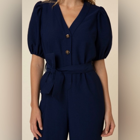 Frnch Laurine Navy Jumpsuit Size Medium (6-8) NWT - Picture 7 of 17
